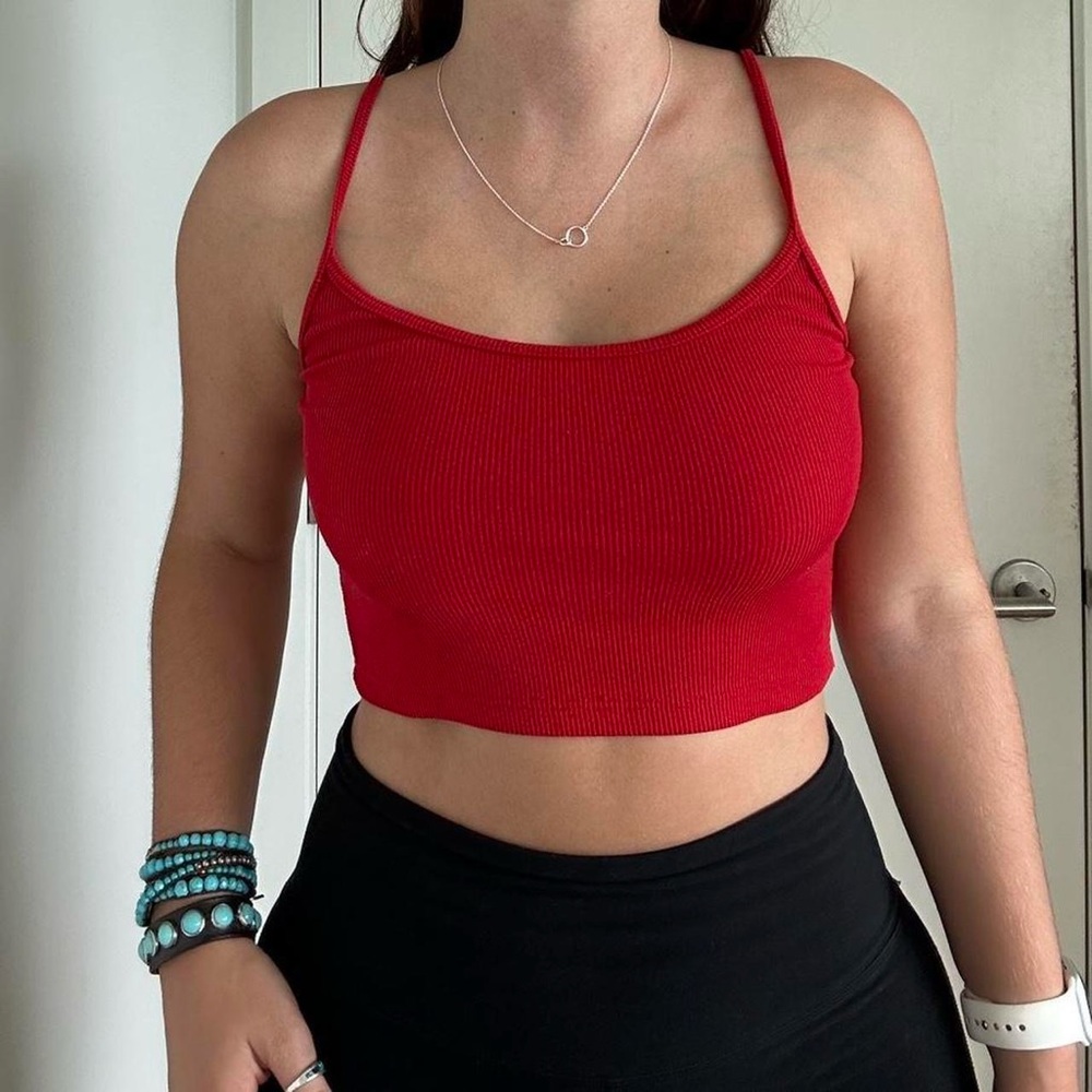 Brandy Melville Red Ribbed Tank Top!